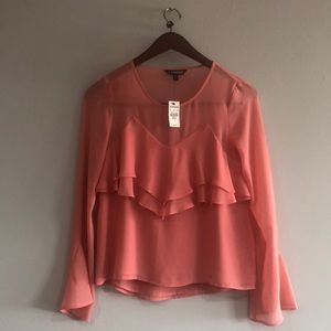 Red sheer top